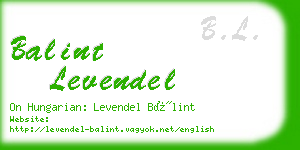 balint levendel business card